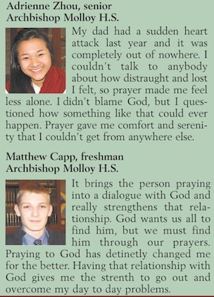 Adrienne Zhou and Matthew Capp from Archbishop Molloy H.S.