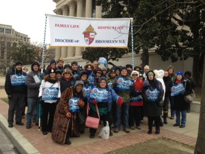 Parishioners from Holy Family parish, Flushing at the March for Life.