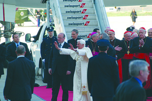 Pope gestures