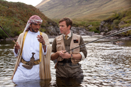 Scene from Salmon Fishing in the Yemen with Amr Waked, left, and Ewan McGregor 