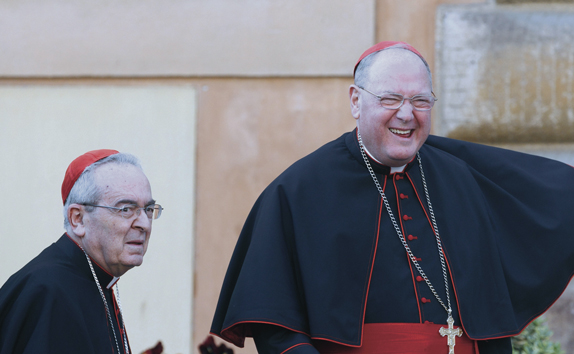 Cardinals Justin Rigali, retired archbishop of Philadelphia, and Timothy M. Dolan of New York.