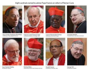 Panel of eight cardinals to advise Pope Francis on reform of Roman Curia