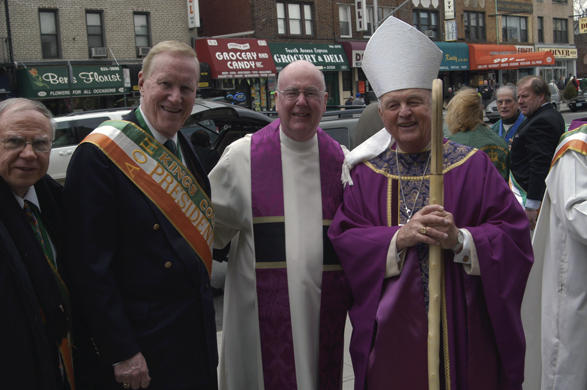 Bishop Sullivan joins Msgr. Joseph Nagle for a St. Patrick’s Day celebration in Bay Ridge.