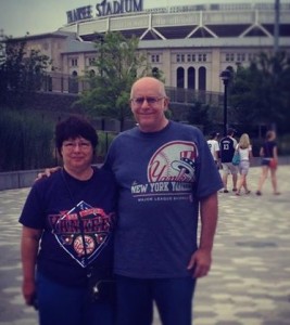 Richie Chappetto with his wife Carol at Yankee Stadium.
