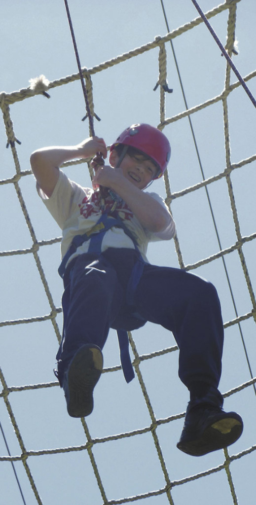 Sacred Heart School, Bayside, student John Vicari, test his physical and intellectual skills at Alley Pond Adventure Center in Queens.