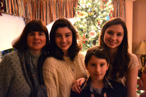 Colleen Queen Caroline D’Emic, far right, enjoys a close-knit relationship with her family, above, from left, mom Suzanne, sister Emily, brother Liam. 