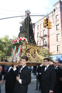 SHSS statue on procession