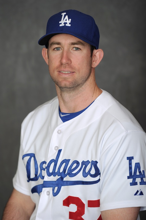 Archbishop Molloy H.S. graduate Mike Baxter is now wearing a Los Angeles Dodgers cap after spending the past three seasons with his hometown Mets. (Photo courtesy Los Angeles Dodgers)