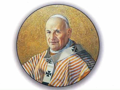 Mosaic on wall of Basilica of St. Paul Outside the Walls in Rome shows Blessed John XXIII