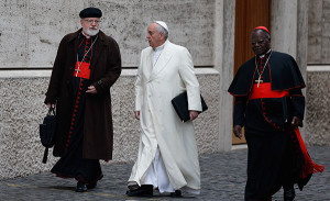 Cardinal O'Malley, Pope Francis,  Cardinal Laurent Monsengwo Pasinya