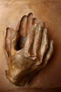 The sculpted hands of St. John Paul II, will also be part of the planned art show. (Photo © Catholic News Service/Vatican press kit)
