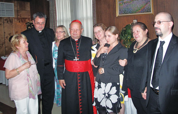 Father Mroziewski is shown with members of the Polish community at a 2012 reception in Douglaston honoring Cardinal Stanislaw Dziwisz, Archbishop of Krakow, Poland, and former secretary to Pope St. John Paul II.