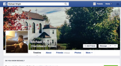 Facebook has forced Father Moses Wright of Holy Resurrection Monastery in St. Nazianz, Wisc., to change his profile name from Hierodeacon Moses to his baptismal name, Michael Wright. (Photo by The Tablet)