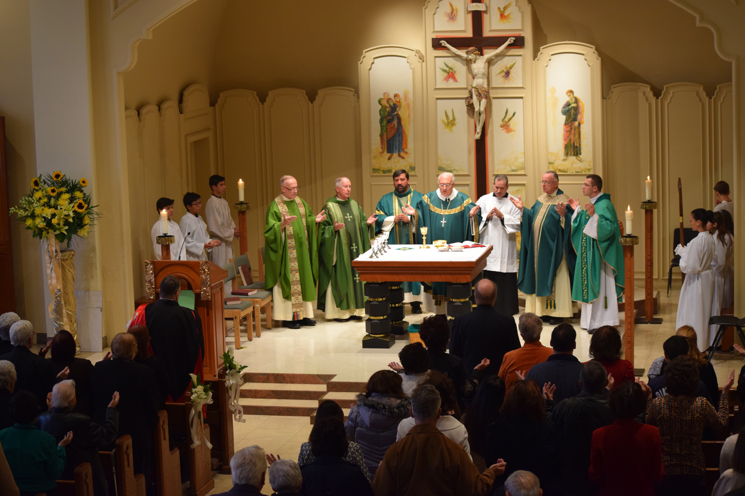Bishop Nicholas DiMarzio was the main celebrant at a centennial Mass, celebrating 100 years of St. Anastasia parish in Douglaston. The parish, which started with 100 parishioners in 1915, now has nearly 2,000 registered families. 
