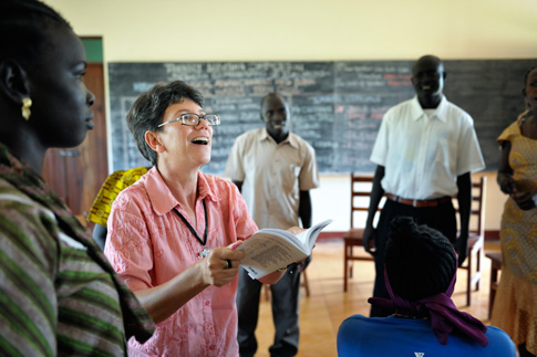 Sister Sandra Amado, a Comboni sister from Brazil, teaches a class in 2012 at a teacher training institute in Yambio, South Sudan. A late-December attack on religious sisters at the training institute in South Sudan has shaken and saddened the church, a church leader said. (CNS photo/Paul Jeffrey) 
