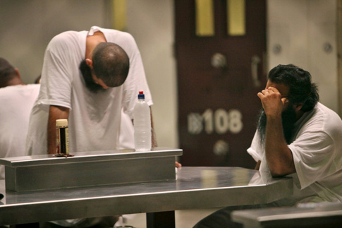 Detainees are seen inside the Camp 6 detention facility in 2009 at Guantanamo Bay U.S. Naval Base in Cuba. Ghana's bishops have criticized the government for accepting two former prisoners from Guantanamo Bay, describing the situation as wrong and dangerous. (CNS photo/Linsley, pool via Reuters)