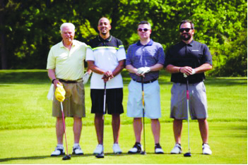 A participating foursome includes CEO of DeSales Media Group, Art Dignam; Futures board member Alex Perez; Ryan Wallace; and board member Anthony Zito.