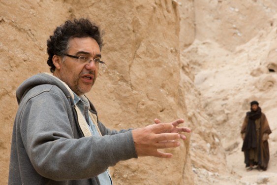 Rodrigo Garcia, writer-director of the new movie “Last Days in the Desert,” is pictured on location of the film. Garcia has long had the idea of doing a film about Jesus being tempted in the desert by someone looking a lot like himself. Photo © Catholic News Service/Broad Green Pictures