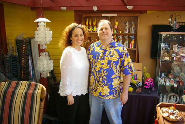 Evangely Aliangan Ward and her husband, Gerrit, pose for a photo in their store in Old Town San Diego. Photo © Catholic News Service/Denis Grasska, The Southern Cross