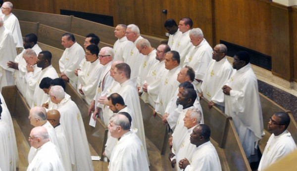 Priests of the diocese were in attendance at the welcome Mass for the new auxiliary. (Photo: Ed Wilkinson)