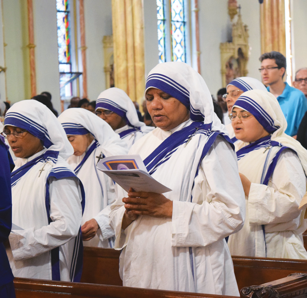 Members of the Missionaries of Charity, the order founded by St. Teresa of Calcutta, attended the diocesan Mass honoring the new saint at Our Lady of Victory Church in Bedford-Stuyvesant. Photo © Antonina Zielinska