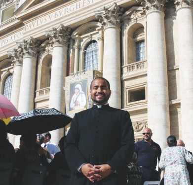 Henry Torres of Brooklyn, a fourth-year student at St. Joseph’s Seminary, Dunwoodie, travelled to Rome for the canonization of St. Teresa of Calcutta. To learn more about his devotion to the new saint and his unlikely trip to Rome,
