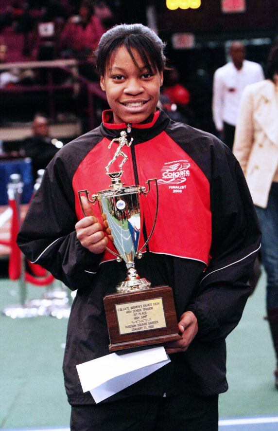 While a student at Catherine McAuley H.S., East Flatbush, Olympic champion Phyllis Francis was a Colgate Games champion in 2009. (Photo courtesy of Colgate Games)