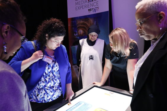 Part of the exhibition area featured an interactive classroom where teachers could learn about the impressive new technology that’s available for use in schools. Photo Grep Shemitz