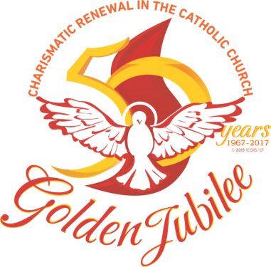 This is the logo for the 50th anniversary celebrations of the Catholic Charismatic Renewal to be held in Rome May 31 to June 4. (CNS/courtesy Catholic Charismatic Renewal)