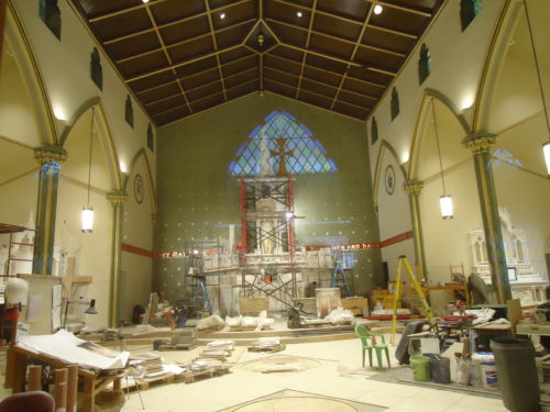 15. Altar being assembled DSC04250
