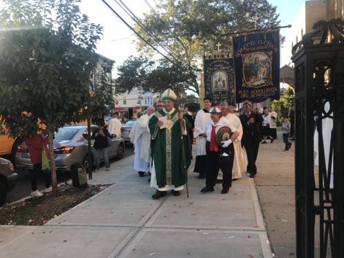 bishop leads procession