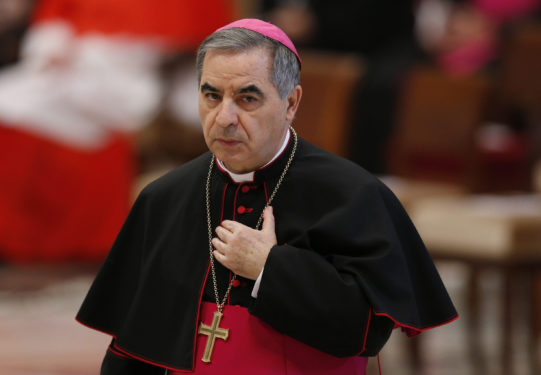 Archbishop Giovanni Angelo Becciu, Vatican substitute secretary of state, is one of 14 new cardinals named by Pope Francis May 20. He is pictured during a Mass marking the feast of Sts. Peter and Paul in St. Peter's Basilica at the Vatican June 29, 2015. (CNS photo/Paul Haring) 