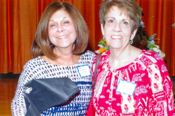 1954 graduates Linda Casciolla, left, and Marie Guarino, are reunited.