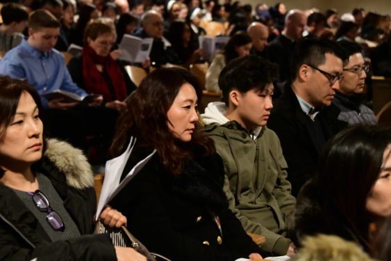 Aehee Hong, a Korean immigrant who attended the celebration with her son, Terrance, from St. Robert Bellarmine parish.