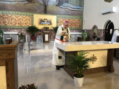 Bishop DiMarzio Consecrates New Altar at St. Clement Pope Church