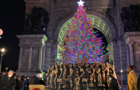Diocese Honors Mosaic of Immigrants With Sculpture, Christmas Tree Lighting