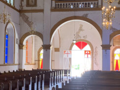 Pews Donated by the Diocese of Brooklyn  Unscathed Inside Quake-Damaged Cathedral