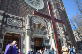 Our Lady of Angels Blesses New Lenten Cross on Ash Wednesday