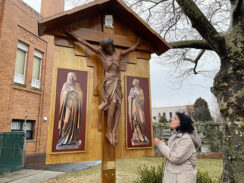St. Athanasius Dedicates New Crucifix After Vandal’s Destruction