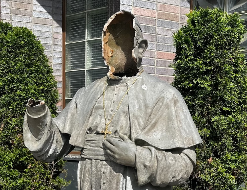 Statues And Doors Of A Bensonhurst Catholic Church Badly Damaged In A ...