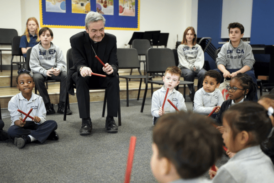 Bishop Brennan Welcomes Students During Catholic School Week