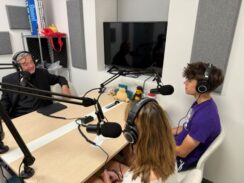Mic Check: Bishop Brennan Joins Divine Wisdom’s 8th Grade Podcasters